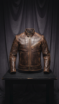 Distressed Leather Riding Jacket