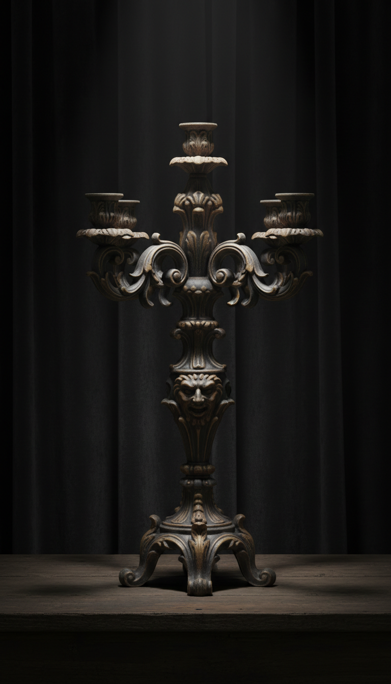 Baroque Cast-Iron Candelabra